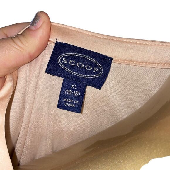 Scoop XL (16-18) plus Rose Gold stretch Sequined Dress. L/S - Picture 7 of 12